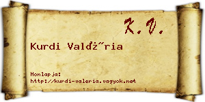 Kurdi Valéria névjegykártya